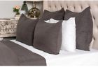 V021158 Unbranded Coverlet Linen Quilt King Size Solid Geometric 0705708021158