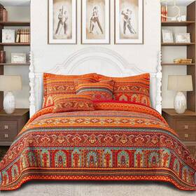 Vaputar 445037250241 Cotton Quilt Queen Size Bedding Set - 3 Pieces Boho Quilts