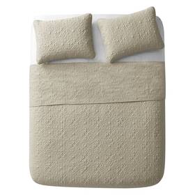 53905275 Vcny 2pc Twin Caroline Embossed Quilt Set Taupe Hypoallergenic Microfiber