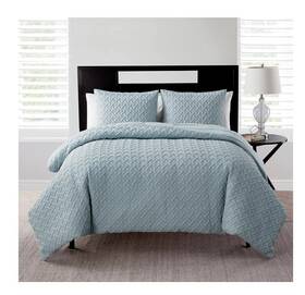 T4104322 Vcny Home 735732053344 Nina 2-pc. Embossed Twin Quilt Blue Twin-