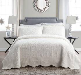Vcny Home 735732099939 Quilt Set 3-piece Plush Bedding With Matching Sham Elegant Room Decor We