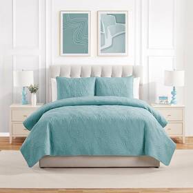 Vcny Home 735732331374 Full/queen Quilt Set Pinsonic Bedding With Matching Pillow Shams Dorm Roo