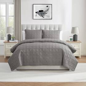 Vcny Home 735732334092 Full/queen Quilt Set Pinsonic Bedding With Matching Pillow Shams Dorm Roo