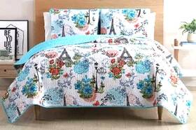 Vcny Home 735732396960 3pc King - Eifel Pinsonic Quilt Set Pink/blue Free Shipping