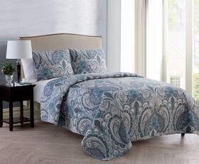 Vcny Home 735732397059 Quilt Set 3-piece Bedding With Matching Shams Lightweight Breathable And C
