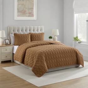Vcny Home 735732523069 Quilt Set Soft 3-piece Pinsonic Circle Bedding With Matching Shams Id