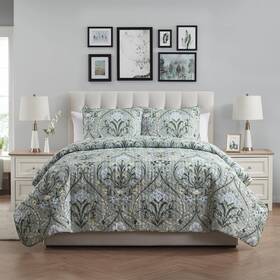Pvc-3qt-king-in-green Vcny Home - King Quilt Set Pinsonic Bedding With Matching Pillow Shams Dorm R