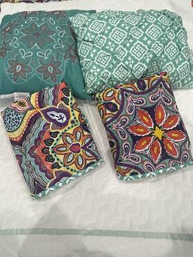 Yaa-5qt-king-in-aqua Vcny Home New Yara Medallion 4 Piece 2 King Pillow Cases And Pillows. Quilt