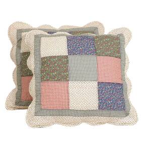 Vctops 440570415080 Set Of 2 Quilted 100% Cotton Boho Throw Pillow Covers 18 Inch X Farmho