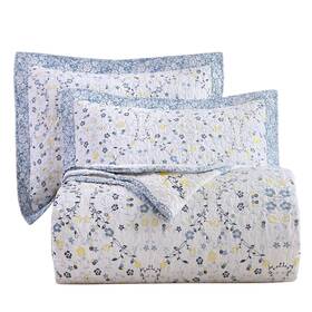 Vct3164 Vctops 244 279 100% Cotton Floral Embroidery Quilted Bedspread Quilt Set Oversize Queen 3 Pi