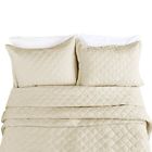 Vend Cc Quilt-q-beige Clara Clark Luxury And Soft Coverlet Quilt Set 651519522455