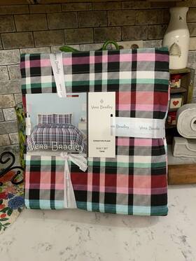 Vera Bradley 041808009659 Twin Size Quilt And Sham Reversible Kingston Plaid New With Tags