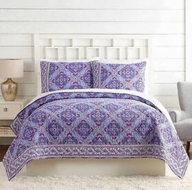Vera Bradley 041808864036 Full/queen Purple Passion Paisley Reversible Quilt And Pillow Shams