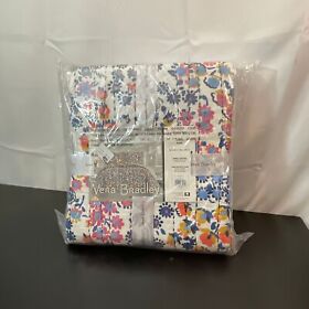 A035717blnfe Vera Bradley Blue Petite Floral Cotton 4 Pillow Shams Quilt Set King Size