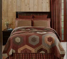 27204 Vhc Brands Victory Americana King Size 3 Pc Quilt Set Cotton Patchwork Comforter Shams