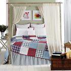 Vhc Brands 3 Pc Brighton Cal King Quilt Set Red White Blue Patriotic Americana Patchwork 840528123900