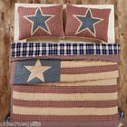 Vhc Brands 4 Pc Independence King Quilt Shams Bed Skirt Americana Patriotic Star Flag 840528121050