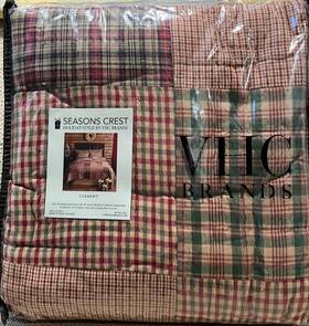 42428 Vhc Brands New Seasons Crest Clement Patchwork Twin Quilt Brands. Green Tan Red