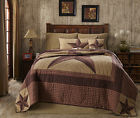 Vhc Brands 5 Pc Landon Star Queen Quilt Shams Burlap Bed Skirt Valance Extra Savings 840528108853