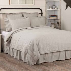 51874 Vhc Brands Hatteras Americana Seersucker Blue Ticking Stripe King Quilt 105x95 Inch