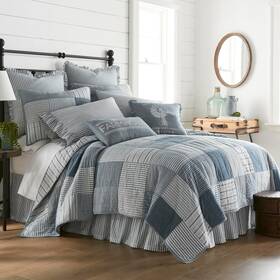 51897 Vhc Brands Sawyer Mill Blue Vintage Farmhouse Patchwork All-season Twin Quilt R