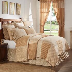 70072 Vhc Brands Farmhouse Luxury Quilt Gold Camilia Cotton Patchwork Bedroom Decor