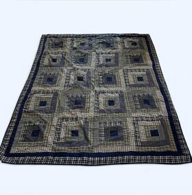 80386 Vhc Brands Oak And Asher Crosswoods Quilt Twin Size 68x86 Blue/green/white