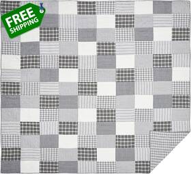 80431 Vhc Brands Sawyer Mill Patchwork California King Quilt Black 130x115