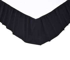 Vhc Brands 840528101717 Solid Black 100% Cotton King Bed Skirt Dust Ruffle