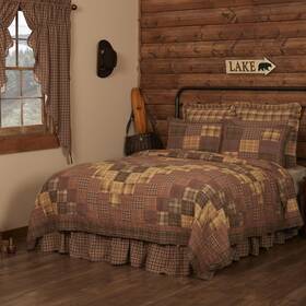 Vhc Brands 841985033894 Prescott Patchwork Cotton Rustic Pre-washed Luxury Bedding Accessory Lux K Inch