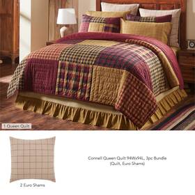 90181 Vhc Brands Connell Queen Quilt With Euro Shams Mayflower Market