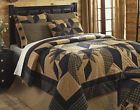 Vhc Brands Rustic Country Black Star 3pc Cal King Quilt Set Western Cabin Comforter 840528108716
