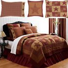Victorian Heart Nine Patch Burgundy Star Country Quilt Pillowcase Sham Pillow Set 4 Sizes Option 840528102189