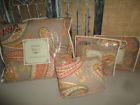 Villa Dillards Chiara Tan Gold Coral Paisley Quilt Shams