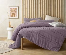 86296 Vintage Design Homeware Lilac Sans Socci Cotton Quilt Cover Set - Single