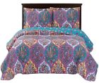Viola-coverlet-kck Royal Tradition Viola Size Quilt Set Microfiber Printed 825624798405
