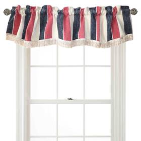 Violet Linen 616418714523 Decorative Deluxe Chenille Striped Design 60 Inch X 15 Window Val