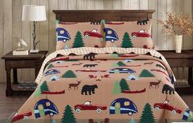Virah Bella 842131140916 - Woodland Campinft F/q Lightweight Reversible Quilt Pillow Sham