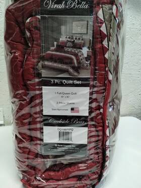 Dq10071fq Virah Bella - Creekside Bear Lightweight Reversible Quilt Set