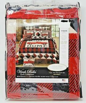 Dq10082t Virah Bella Quilt Home / Red Truck Collection - Twin Size 2pc Set