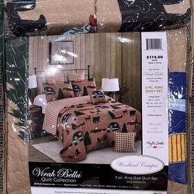 Dq10092fq Virah Bella - Woodland Campinft Lightweight Reversible Quilt And Sham S King Sz
