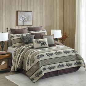 Dq10099k Virah Bella - Cascade Falls Lightweight Reversible King Quilt Set