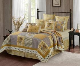 Dq10103fq Virah Bella - Sunshine Lightweight Reversible Quilt Set Queen Full