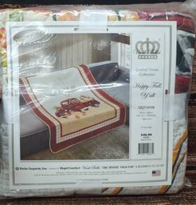 Dq10108fq Virah Bella - Happy Fall Yftall Lightweight Reversible Quilt Throw 50 Inch X 60