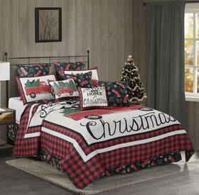 Dq10112fq Virah Bella - All Roads Lead Home At Christmas- Lightweight Reversible Quilt Set