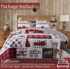 Dq10134fq Virah Bella - Country Lodge Patchwork Quilt Full Queen Set Nwt