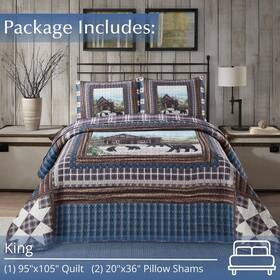 Dq23245k Virah Bella - Early Settlers Lightweight Reversible Quilt Set