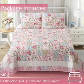 Dq24274fq Virah Bella - Savannah Lightweight Reversible Quilt Set