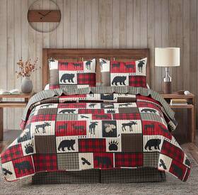 Dq689t Virah Bella - Lodge Life Lightweight Reversible Twin Quilt Set