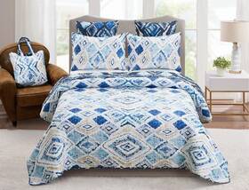 Qit23028k Virah Bella - Paloma Lightweight Reversible Quilt Set In Tote